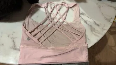 Strawberry milkshake Free To Be Wild Long Lululemon Line Sports Bra size 2 - Image 2