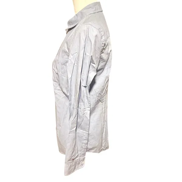 Tommy Hilfiger Women's Button Down Long Sleeve Shirt Light Blue Medium - Image 2