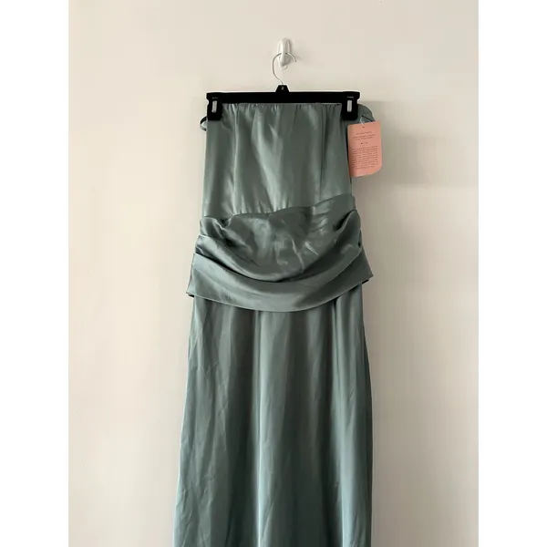 Anthropologie Mare Mare Isabella Strapless Ice Blue Ruched Corset Dress NWT - Image 4
