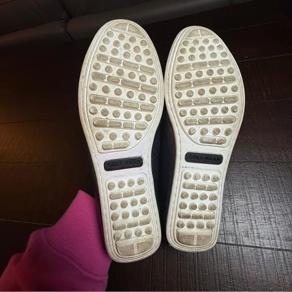 Cole Haan Black Leather Loafers White Laces Boat Shoes Womens‎ 7 B Narrow - Image 8