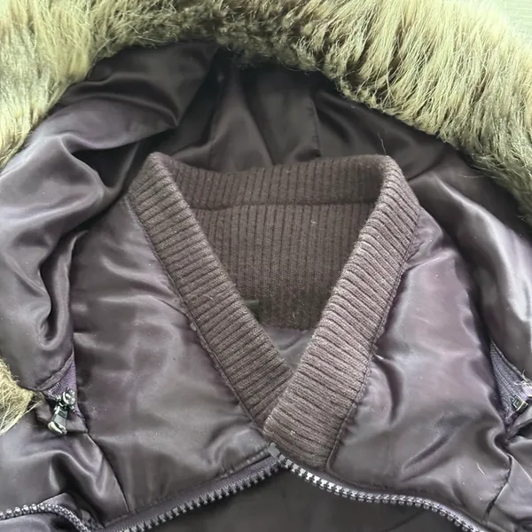 Down Puffer Jacket Faux Fur Hood Medium - Image 7