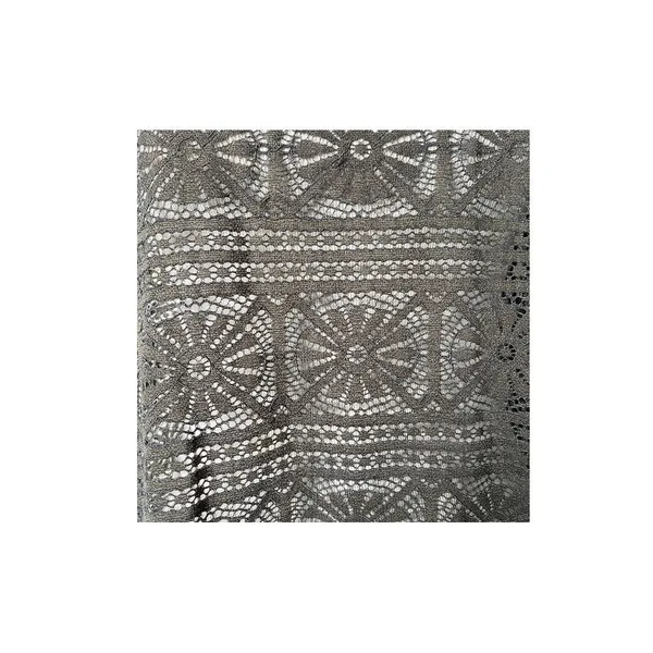 American Eagle Crochet Sheer See Though Top Size S Gray BOHO Lace Short Sleeve - Image 10