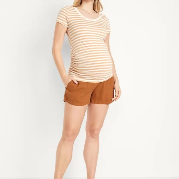 Maternity Linen-Blend Pull-On Shorts‎ 

凸
 🆕 - Image 2