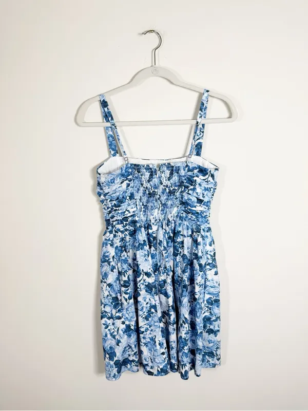 Abercrombie Emerson Tank Mini Dress Blue Floral Small - Image 4