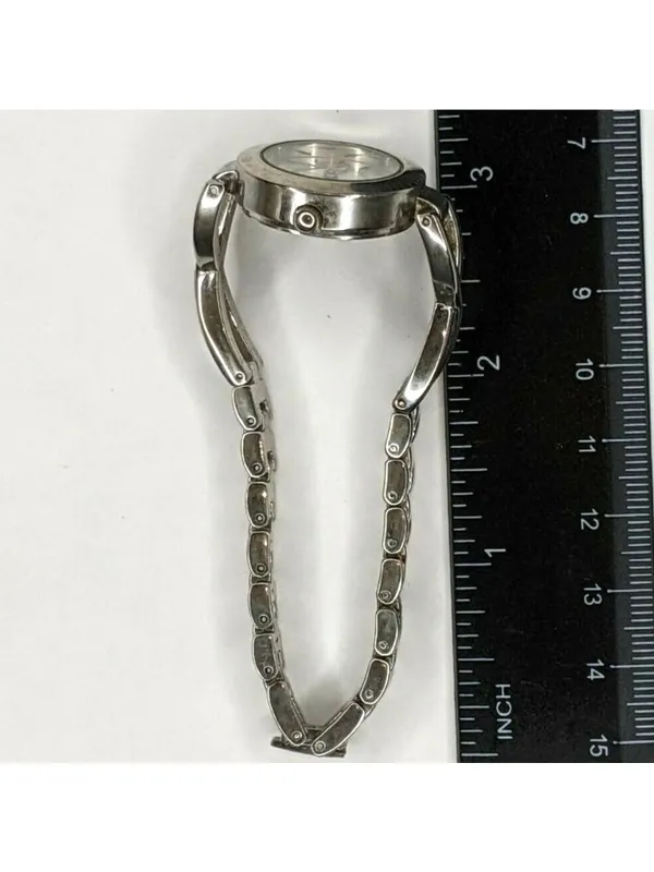 Silver Link Bracelet Womens Watch With Elegant Face & Novelty Band Design A384 - Image 4