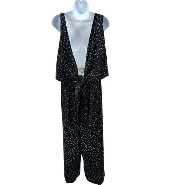 VETTA The Two Piece Apron Jumpsuit Size 18 Black Floral‎ Convertible Organic USA - Image 5