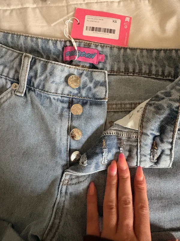 Edikted Jean Shorts Blue - Image 4