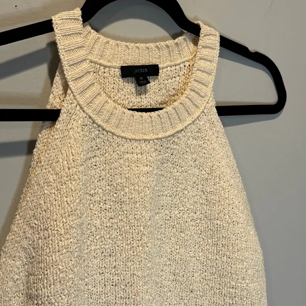 J. Crew High Neck Cream Sweater Tank - size Medium - Image 2