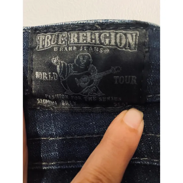 True Religion Blue Billy Dark Wash Boot Cut Denim Jeans Women SZ 25 - Image 5