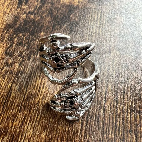 Skull skeleton ring Silver - Image 2