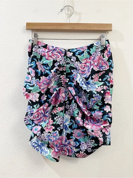 For Love & Lemons Women's Morgan Floral Printed Ruched Mini‎ Skirt Size Small - Image 8