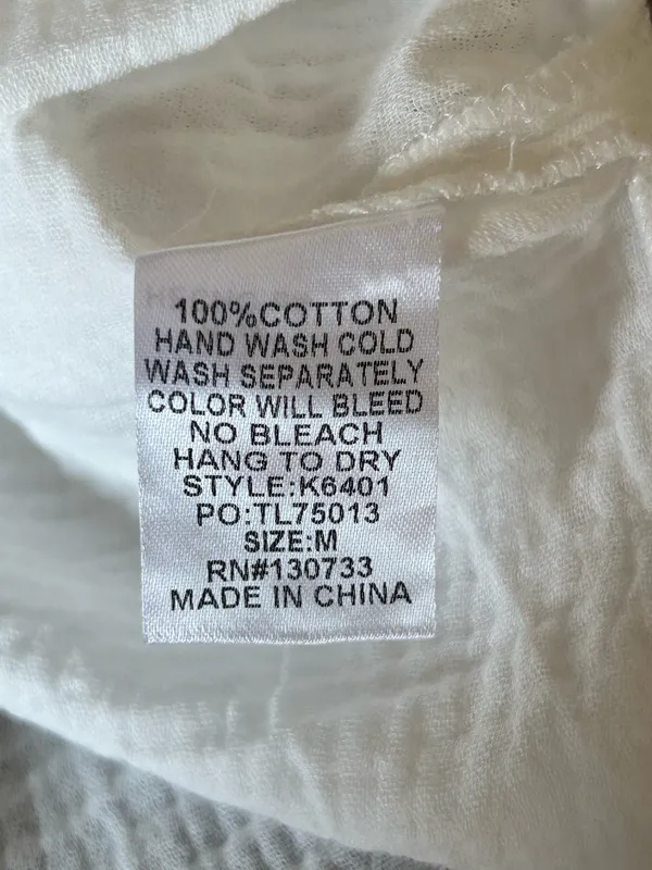 Umgee White Gauze Button Up Maxi Dress w/ Raw Edges medium - Image 5