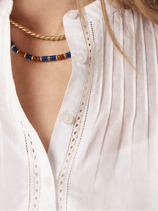 J. Crew Pintuck Lace Trim Top in Cotton Voile - Image 2