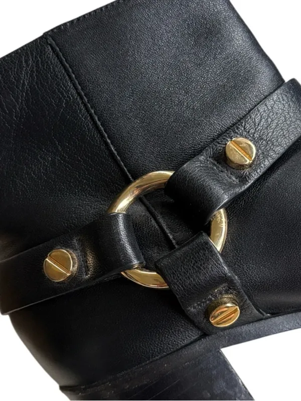 Stuart Weitzman Leather Expert Moto Boots Black Size 6 Retail $595.00 - Image 6