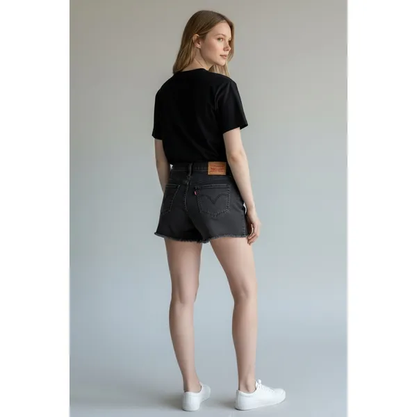 Levis Womens Shorts Black Size 30 Mid Length Zip Fly Stretch Fabric 29 Inseam - Image 10