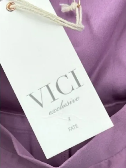 VICI Lavender Pink Strapless Twist Cutout Midi Dress - Image 3