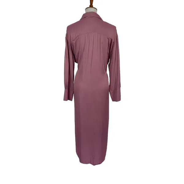Zara Dress XS Pink Midi Long Sleeve‎ Feminine Romantic Elegant Chic - Image 4