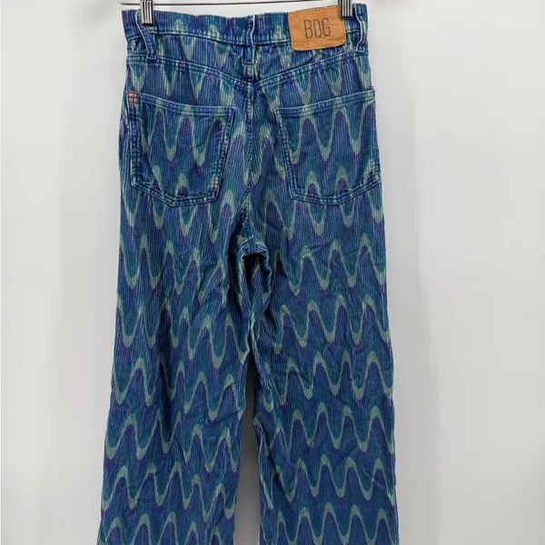 BDG Urban Outfitters High & Wide Blue Wave Corduroy Pants size 26 Y2K - Image 2