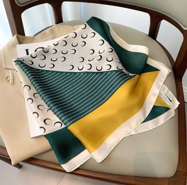 Silk Scarf, wraps Head Handkerchief Green - Image 4