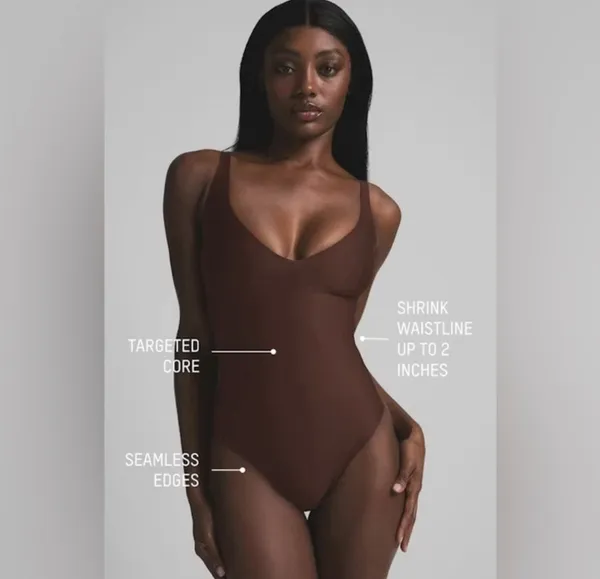 SKIMS Body Unlined Plunge Bodysuit XS - Image 3