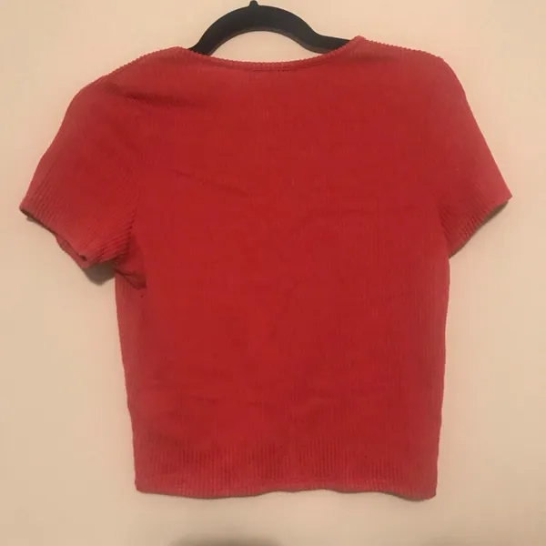 Gaze Short Sleeve Ribbed Cropped Tee Orange Size M - Image 3