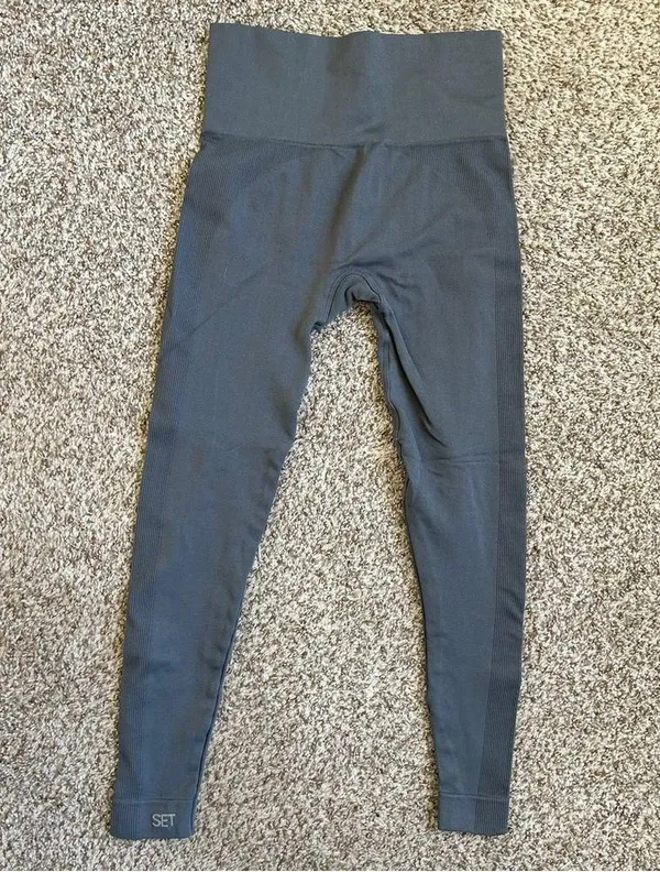 SET ACTIVE SCULPTFLEX Leggings Dark Grey Small Activewear Workout Athleisure - Image 7