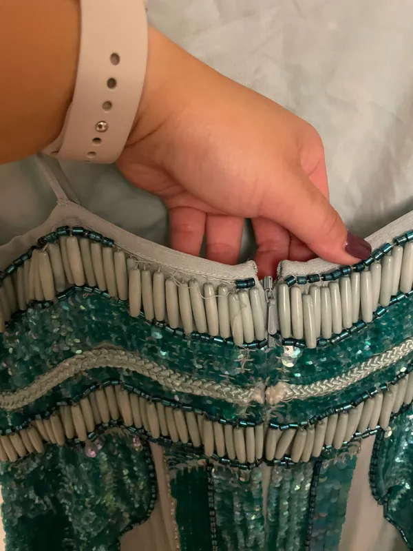 ASOS Blue Beaded Dress - Image 6