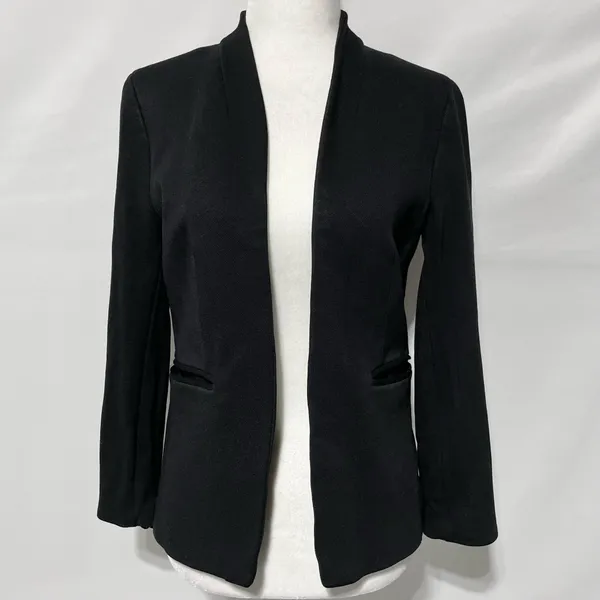 J Crew Stretch Twill Slim Fit Open Front Going Out Blazer CC274 Black Size 2 - Image 5