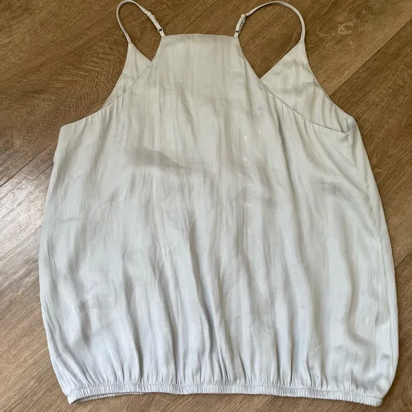 Dolan Sleeveless Blouse Top Light Blue Button Front FLAWS ~ Women’s Size M - Image 5