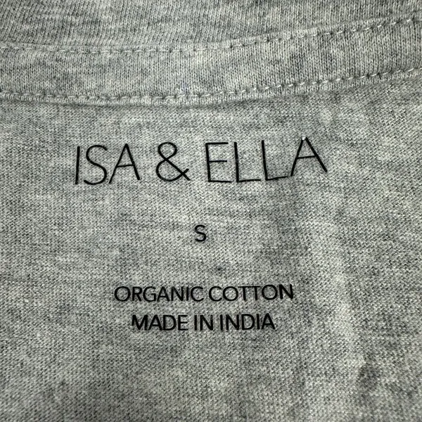 Isa & Ella Cropped Womens T-Shirt Small Gray Cotton Short Sleeve Casual Wear - Image 3