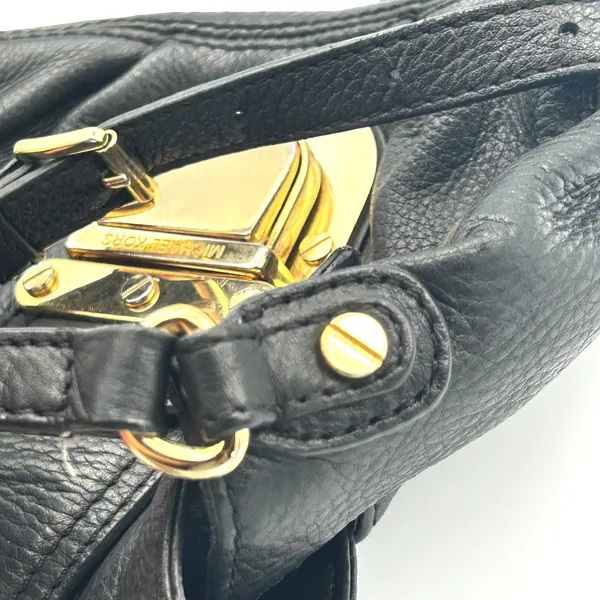 Michael Kors‎ Black Leather Crossbody Bag Womens Small Gold Hardware Y2K Chic - Image 14