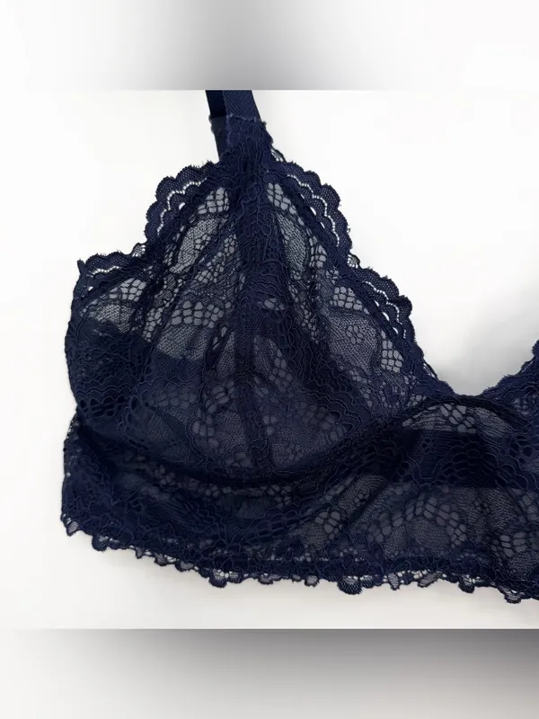 INTIMATELY FREE PEOPLE Let Me Kiss You Soft Bra Navy Blue L - Image 2