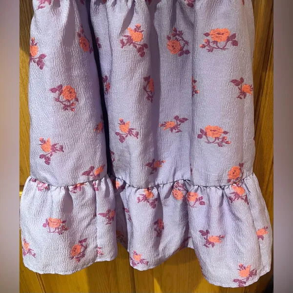 Chelsea28 Brocade‎ Puff Sleeve Babydoll Dress in Purple Lupine Floral Size XL - Image 11