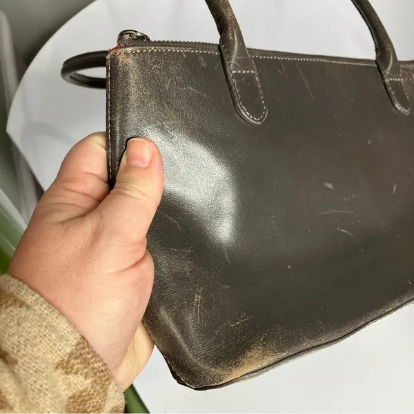HOBO taupe‎ brown leather handbag medium size - Image 2