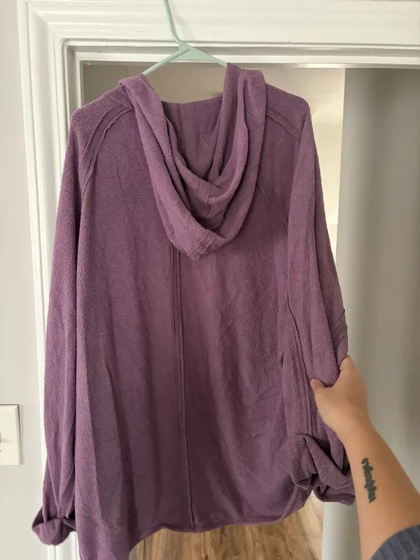 Urban Outfitters Lavender Terry Hooded Cardigan - Image 4