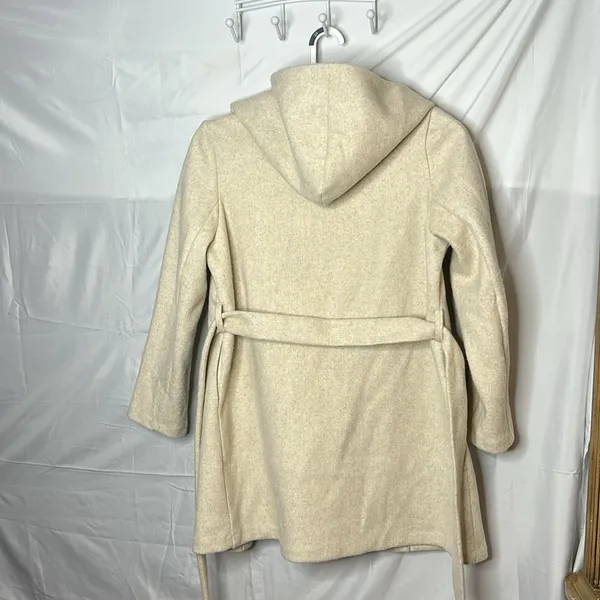 Love Tree Women's Cream Hooded Tie Waist Jacket | Size: M - Image 7