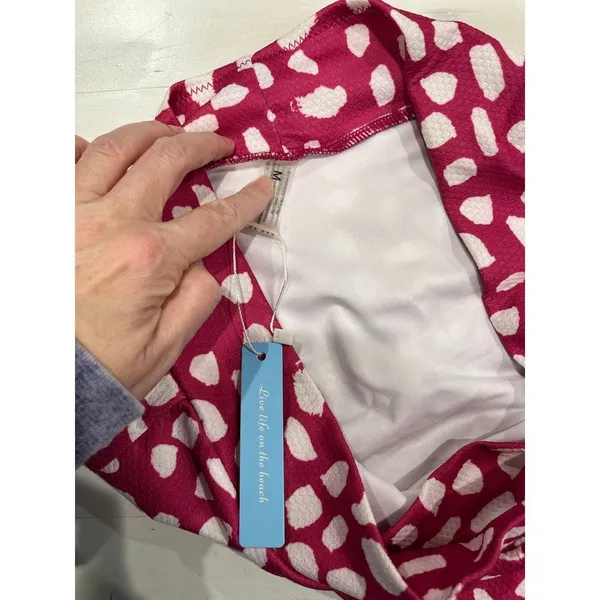 Bikini NEW W TAGS!‎ Pink with white spots size medium - Image 4