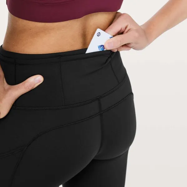 Lululemon Fast and Free 7/8 Tight Leggings Black 25” Non Reflective Size 4 - Image 3