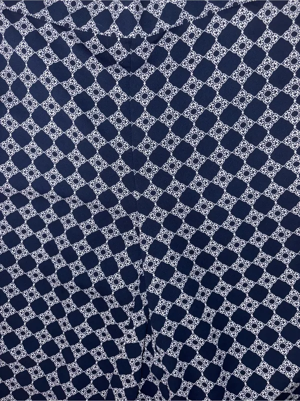 Charter Club Navy and White Wide-Leg Geometric Pants - Image 2