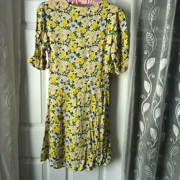 New Mango MNG Ruched detail floral print mini dress, size small, size 4 - Image 6