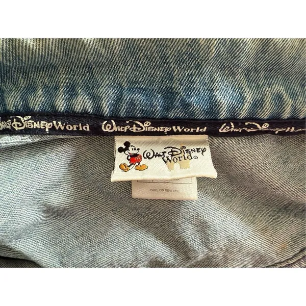 Womens Walt Disney World Vintage Y2K Retro Flag Patriotic Denim Jean Jacket XXL - Image 6