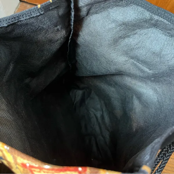 •Boho abstract shoulder bag• Black - Image 6