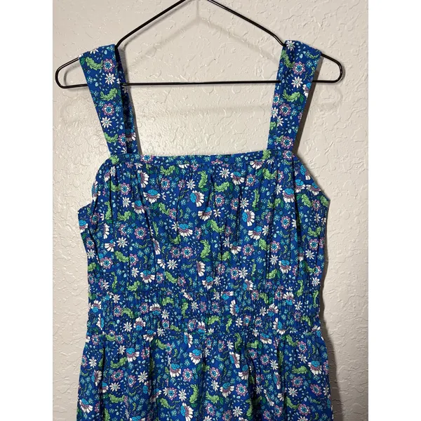 LOFT Floral Smocked Babydoll Dress Sz M Boho Fairy Cottagecore - Image 3