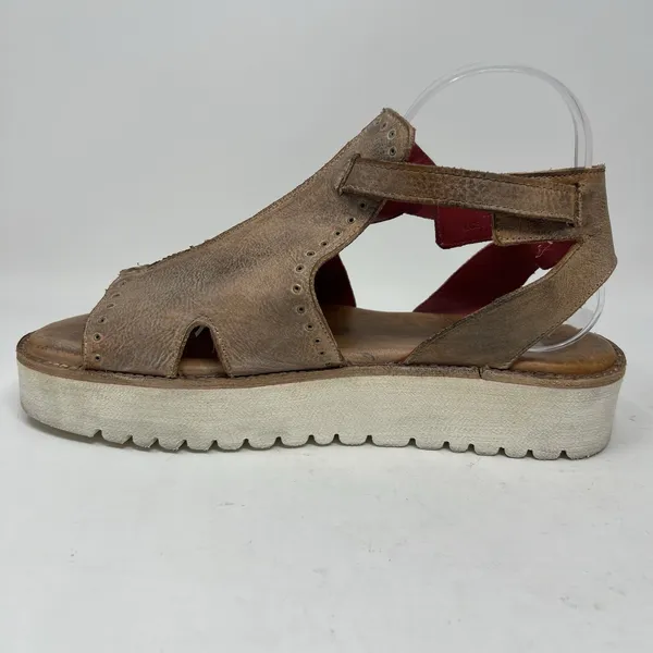 Bed Stu Clancy Buckle Platform Sandals Women's Size 10 Brown Leather Boho Rustic - Image 8