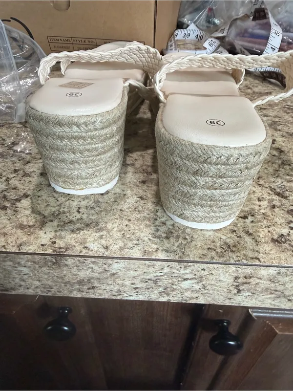 Woven Cream Platform Sandals for Women - Elevated Casual Style - Image 8