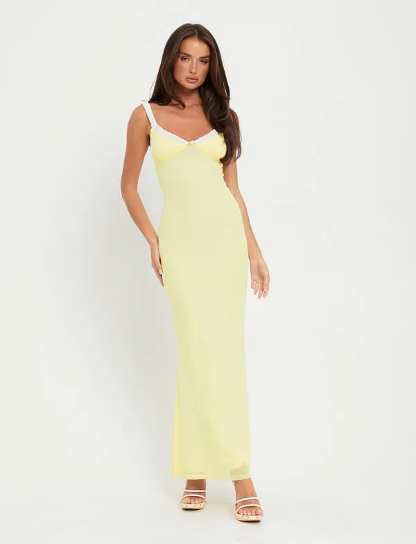 Tiger Mist amaran yellow dress size small - Image 3