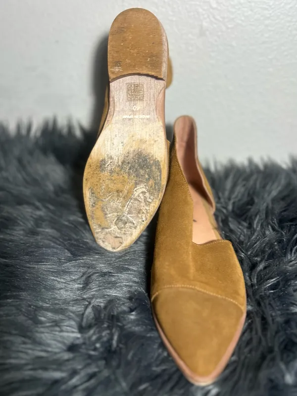 Free People Royale Flats Cutout Suede Leather Pointed Toe Brown Sz EU40 / US - Image 9