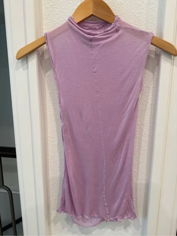 Free People Intimately XS Purple Ruched Draped Sleeveless Tunic Top - Image 4