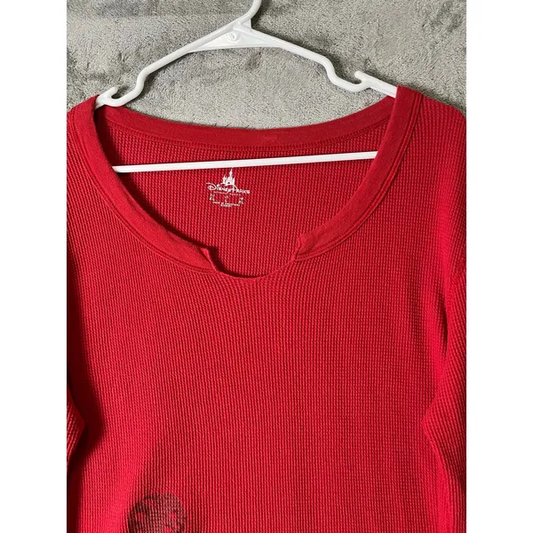 Disney Parks Red Thermal Mickey Mouse Crochet Cuff Boho Hippie Top Large - Image 2