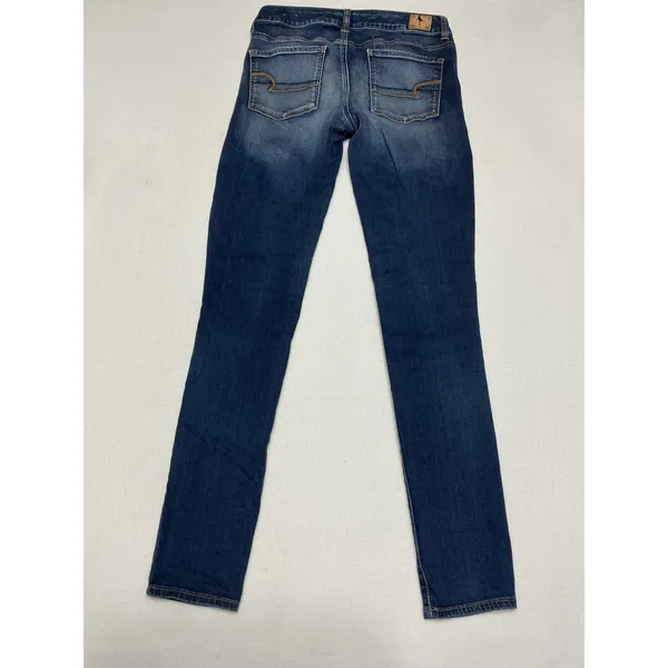 American Eagle Womens Hi-Rise Jegging Jeans Size 8 Long Dark Wash Stretch Denim - Image 2